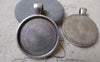 Accessories - 5 Pcs Of Antique Silver Round Cameo Cabochon Base Settings Match 25mm Cameo A7020