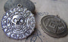 Accessories - 5 Pcs Of Antique Silver Round Skull Pendant Charms 40mm A4743