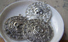 Accessories - 5 Pcs Of Antique Silver Round Skull Pendant Charms 40mm A4743