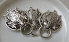 Accessories - 5 Pcs Of Antique Silver Wolf Head Pendants Charms 27x40mm A6024