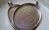 Accessories - 5 Pcs Of Platinum White Gold Tone Oval Cameo Base Pendants Tray Match 30x40mm Cabochon A5717