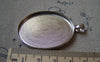 Accessories - 5 Pcs Of Platinum White Gold Tone Oval Cameo Base Pendants Tray Match 30x40mm Cabochon A5717