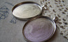 Accessories - 5 Pcs Of Platinum White Gold Tone Oval Cameo Base Pendants Tray Match 30x40mm Cabochon A5717