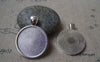 Accessories - 5 Pcs Of Shiny Silver Round Cameo Cabochon Base Settings Match 25mm Cameo A4761