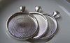 Accessories - 5 Pcs Of Shiny Silver Round Cameo Cabochon Base Settings Match 25mm Cameo A4761