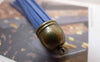 Accessories - 5 Pcs Of Square Faux Suede Blue Leather Tassel With Brass Bead Caps A6668