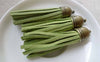 Accessories - 5 Pcs Of Square Faux Suede Green Leather Tassel With Brass Bead Caps A6665