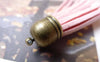 Accessories - 5 Pcs Of Square Faux Suede Light Pink Leather Tassel With Brass Bead Caps A6646