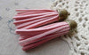 Accessories - 5 Pcs Of Square Faux Suede Pink Leather Tassel With Brass Bead Caps A6664