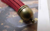 Accessories - 5 Pcs Of Square Faux Suede Red Leather Tassel With Brass Bead Caps A6667