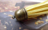 Accessories - 5 Pcs Of Square Faux Suede Yellow Leather Tassel With Brass Bead Caps A6666