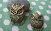 Accessories - 5 Pcs Owl Pendants Rhinestone Charms Retro Style 24x37mm A114