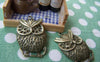 Accessories - 5 Pcs Owl Pendants Rhinestone Charms Retro Style 24x37mm A114