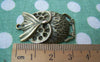 Accessories - 5 Pcs Owl Pendants Rhinestone Charms Retro Style 24x37mm A114