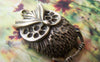 Accessories - 5 Pcs Owl Pendants Rhinestone Charms Retro Style 24x37mm A114