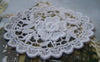 Accessories - 5 Pcs White Filigree Floral Oval Cotton Lace Doily 50x68mm A4839