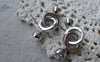Accessories - 5 Sets Of Platinum Tone Brass Ring Cord Clasp 14x38mm A7689