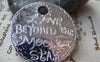 Accessories - 5 Silver Moon Round Pendants Charms 37.5mm A1645