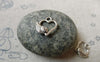 Accessories - 50 Pcs Antique Silver Heart Wing Filigree Charms 11x12mm A6527