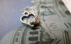 Accessories - 50 Pcs Antique Silver Heart Wing Filigree Charms 11x12mm A6527