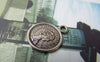 Accessories - 50 Pcs Antique Silver Queen Coin Round Charms 15mm A4758