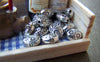 Accessories - 50 Pcs Antique Silver Rondelle Oval Flower Beads 6x8mm A1619