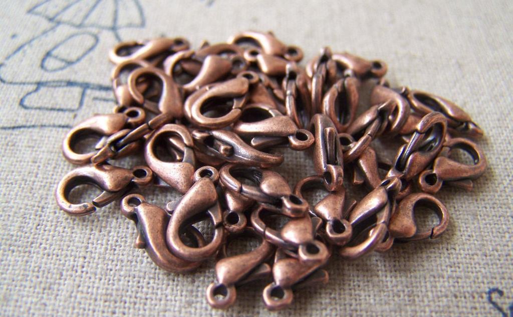 Accessories - 50 Pcs Antiqued Copper Brass Lobster Clasp 10mm A4132