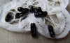 Accessories - 50 Pcs Black Bead Chain Ends Connector Clasps For Bead Chain Sized 2.4mm A2147