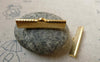 Accessories - 50 Pcs Gold Ribbon Ends Clamps Fasteners Clasps 30mm A6186