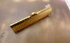 Accessories - 50 Pcs Gold Ribbon Ends Clamps Fasteners Clasps 30mm A6186