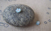 Accessories - 50 Pcs Of Acid Blue Ceramic Flower Cabochon 6mm A4547