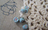 Accessories - 50 Pcs Of Acid Blue Ceramic Flower Cabochon 6mm A4547