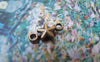 Accessories - 50 Pcs Of Antique Bronze 3D Star Connector Charms 7x14mm A4815