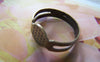 Accessories - 50 Pcs Of Antique Bronze Adjustable Ring Bases With 8mm Pad A2361