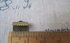 Accessories - 50 Pcs Of Antique Bronze Brass Ribbon Ends Clamps Fasteners Clasps 10mm A2132