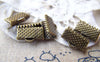 Accessories - 50 Pcs Of Antique Bronze Brass Ribbon Ends Clamps Fasteners Clasps 13mm A2131