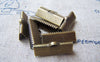 Accessories - 50 Pcs Of Antique Bronze Brass Ribbon Ends Clamps Fasteners Clasps 20mm A2123