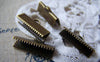 Accessories - 50 Pcs Of Antique Bronze Brass Ribbon Ends Clamps Fasteners Clasps 20mm A2123