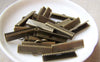Accessories - 50 Pcs Of Antique Bronze Brass Ribbon Ends Clamps Fasteners Clasps 25mm A2780