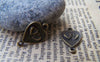 Accessories - 50 Pcs Of Antique Bronze Double Heart Charms Connector 11x17mm A1748