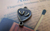 Accessories - 50 Pcs Of Antique Bronze Double Heart Charms Connector 11x17mm A1748