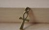 Accessories - 50 Pcs Of Antique Bronze Egyptian Ankh Cross Charms 18x18mm A2373