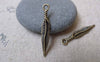 Accessories - 50 Pcs Of Antique Bronze Feather Charms 5x28mm A7223