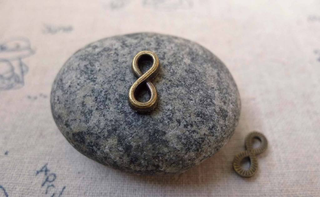 Accessories - 50 Pcs Of Antique Bronze Figure 8 Connector Charms 5.5x12.5mm A6220