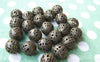 Accessories - 50 Pcs Of Antique Bronze Filigree Ball Spacer Beads Size 12mm A1979