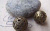 Accessories - 50 Pcs Of Antique Bronze Filigree Ball Spacer Beads Size 14mm A1975
