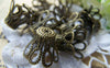 Accessories - 50 Pcs Of Antique Bronze Filigree Iron Bead Caps 12x16mm A2043