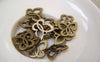 Accessories - 50 Pcs Of Antique Bronze Flat Filigree Butterfly Charms 12x14mm A5184