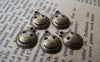 Accessories - 50 Pcs Of Antique Bronze Happy Smile Icon Charms 10mm A692
