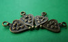 Accessories - 50 Pcs Of Antique Bronze Heart Charms 10x18mm Double Sided A1515